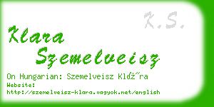 klara szemelveisz business card